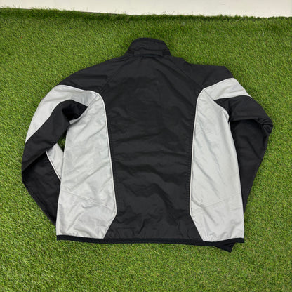 00s Nike Piping Windbreaker Jacket + Joggers Set Black Small