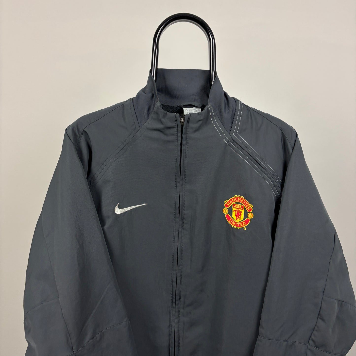 00s Nike Manchester United Windbreaker Jacket Grey Small