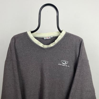 Retro 90s Oneill Surf Fleece Sweatshirt Brown Medium