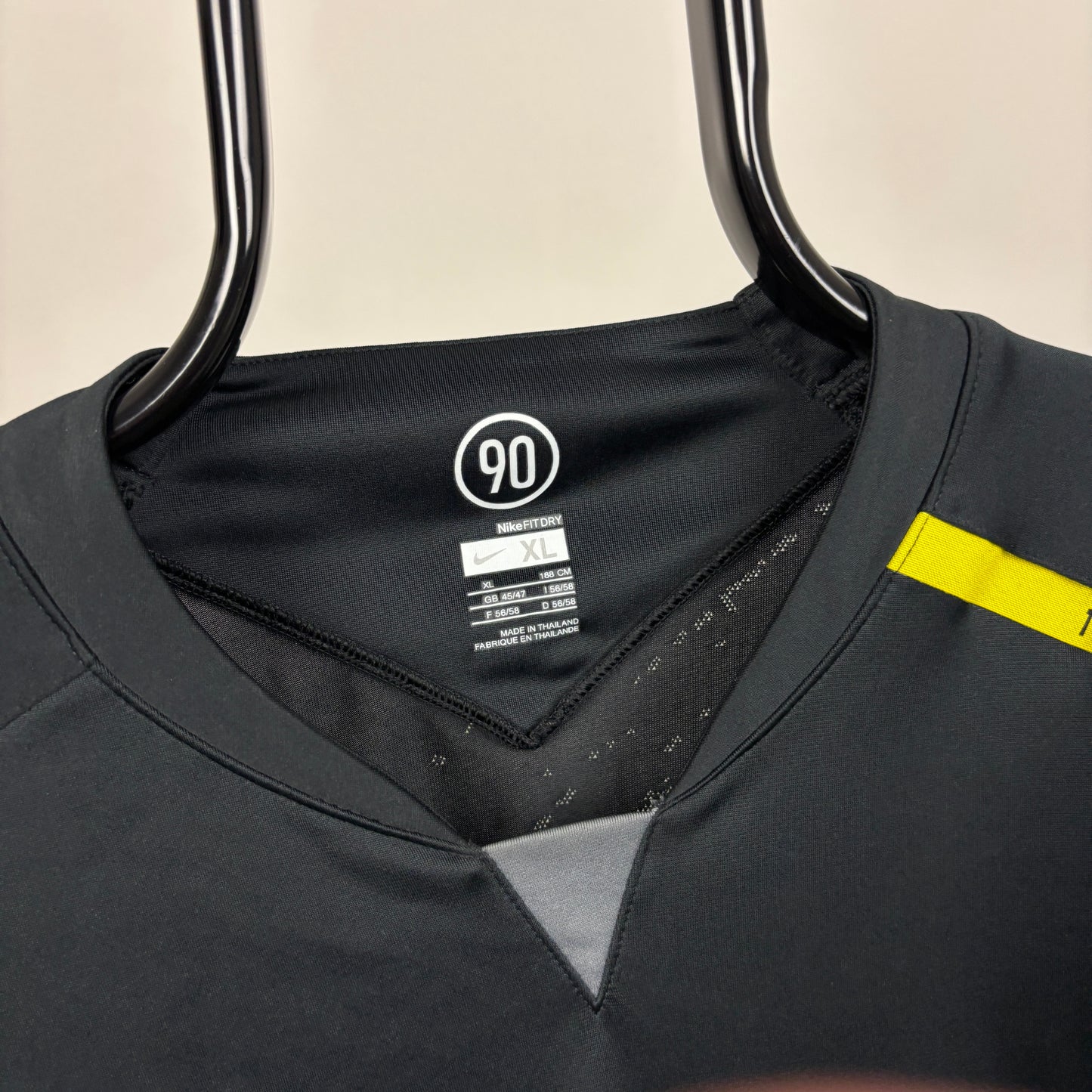 00s Nike T90 Football Shirt T-Shirt Black XL