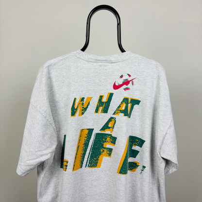 90s Nike Soccer T-Shirt Grey XXL