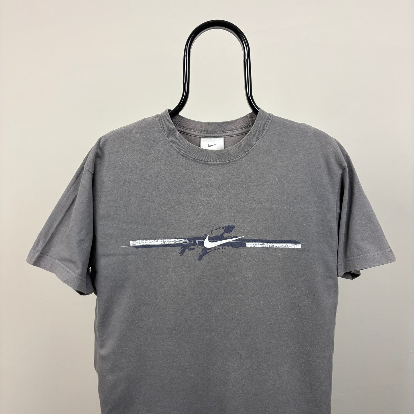 00s Nike Swoosh T-Shirt Grey Small