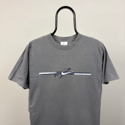 00s Nike Swoosh T-Shirt Grey Small