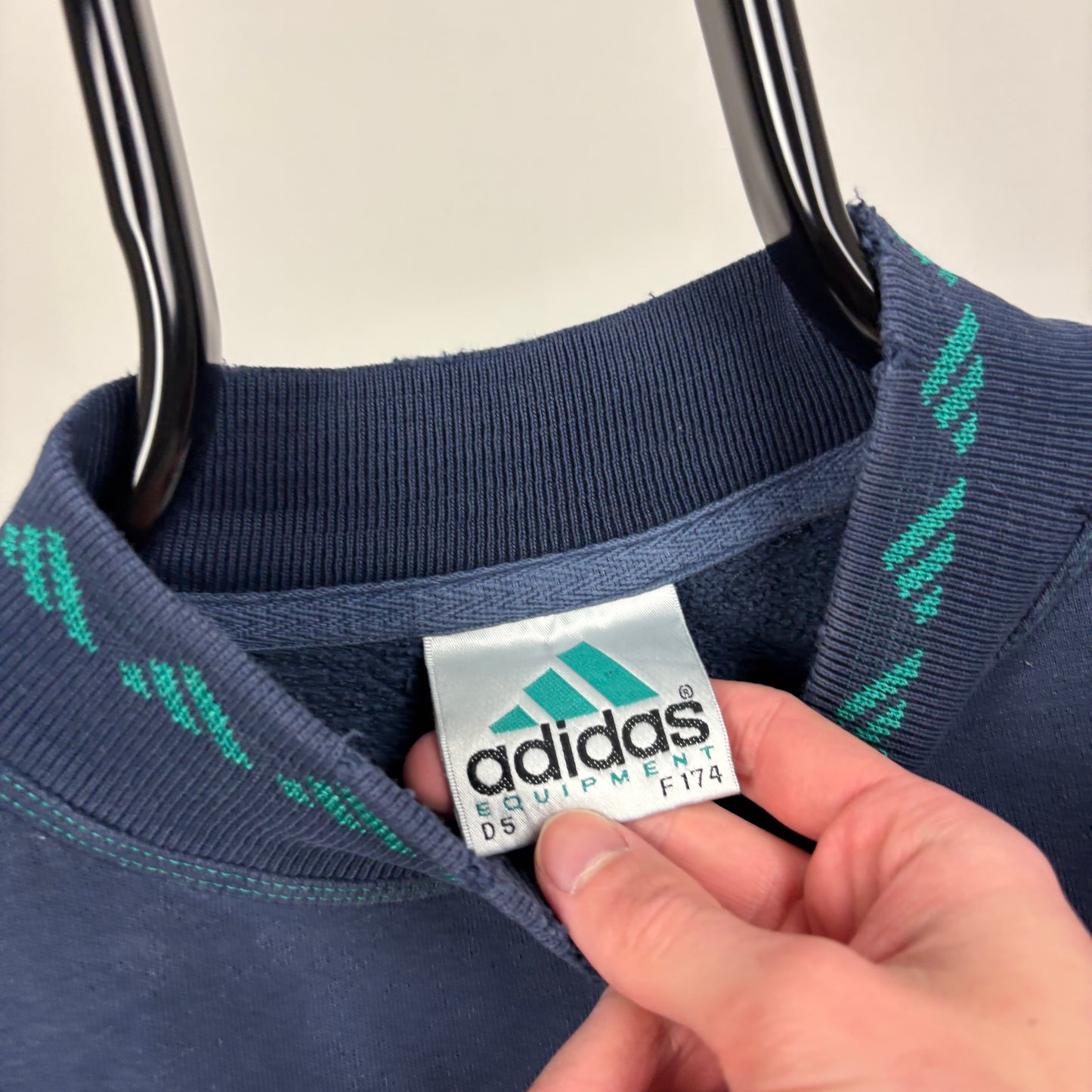 90s Adidas Equipment Sweatshirt Blue Small
