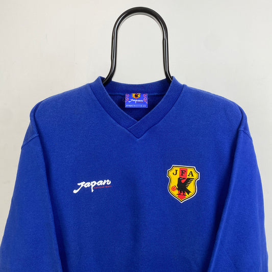 Retro 1996 Japan Football Sweatshirt Blue Medium