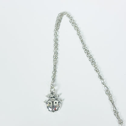 Vintage Ladybird Necklace Silver