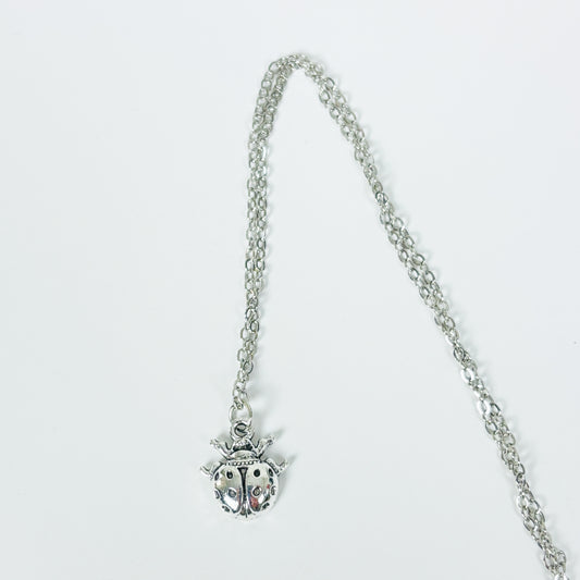 Vintage Ladybird Necklace Silver