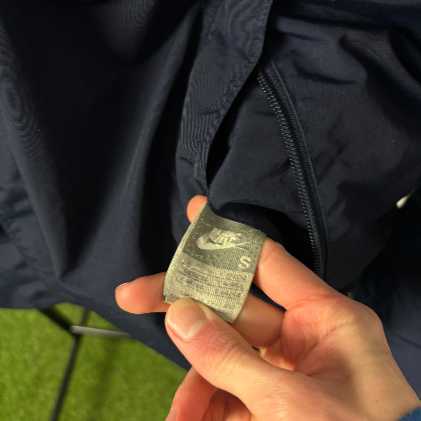 00s Nike Reversible Fleece Coat Jacket Blue Small