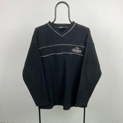 Retro 90s Guinness Fleece Sweatshirt Black Medium