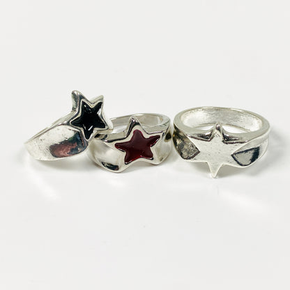 Vintage Star Band Ring Silver