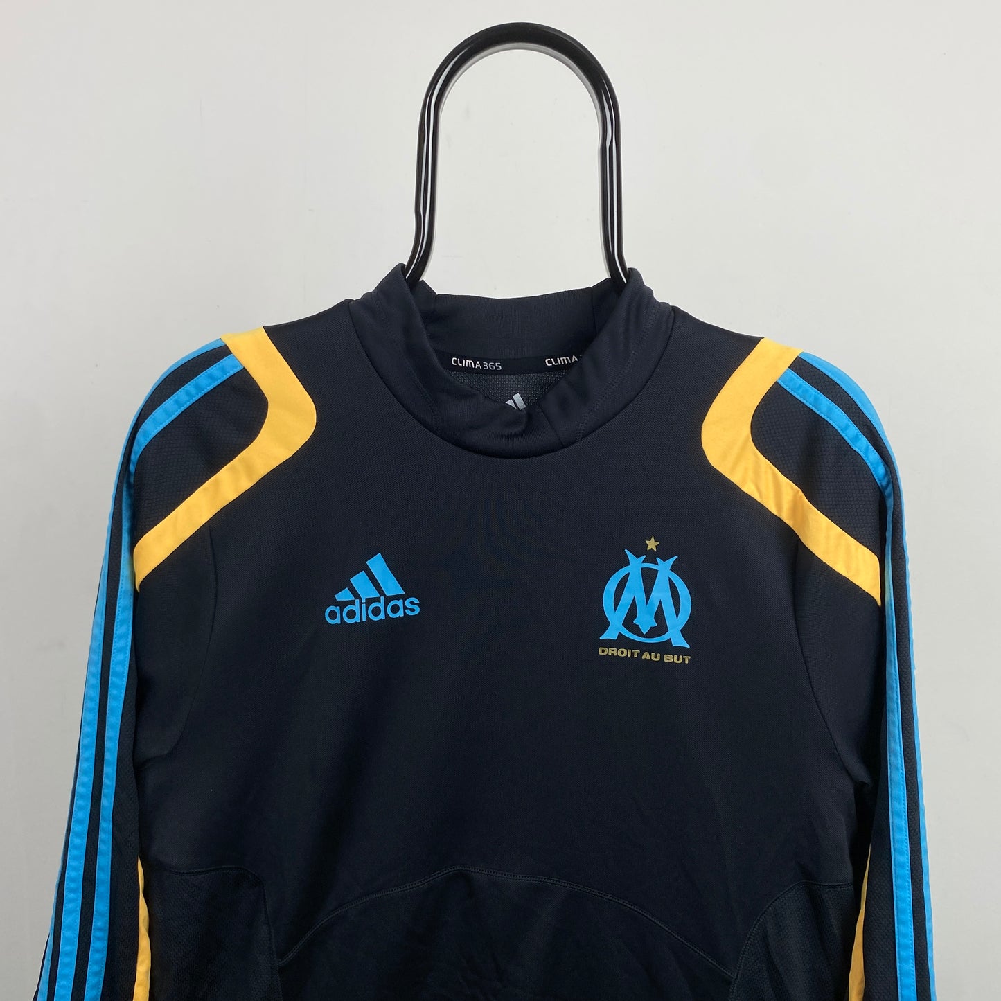 00s Adidas Olympic Marseille Football Sweatshirt Blue Small