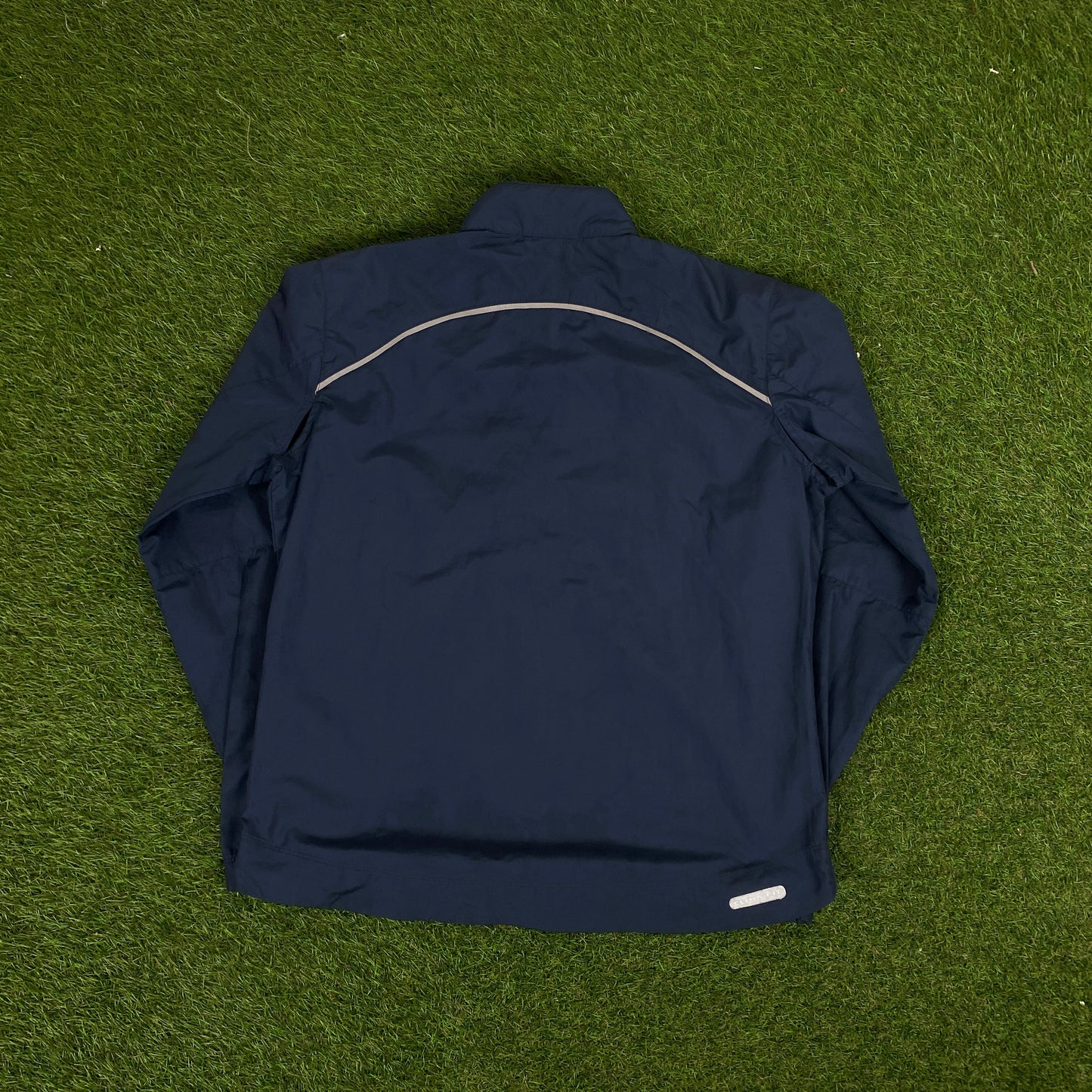 00s Nike Piping Windbreaker Jacket + Joggers Set Blue Small