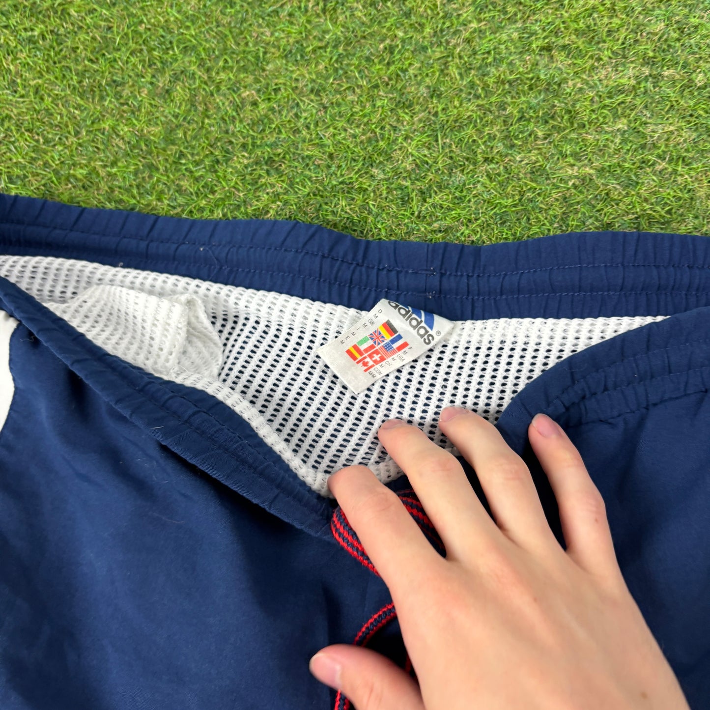 90s Adidas Swim Shorts Blue Medium