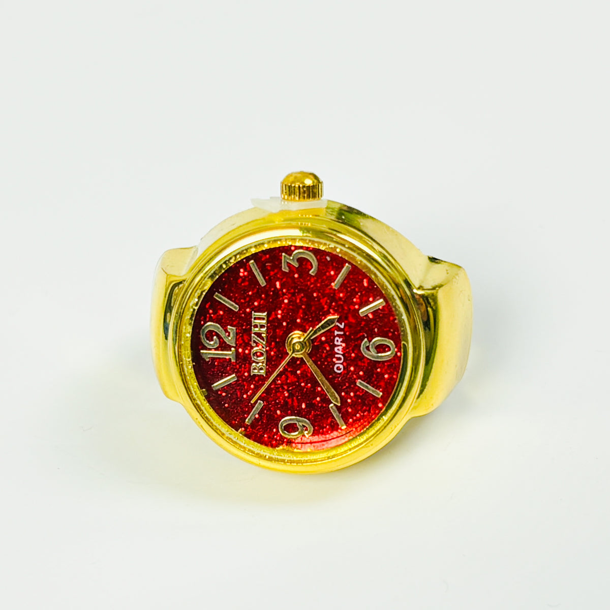Adjustable Watch Ring Gold Red