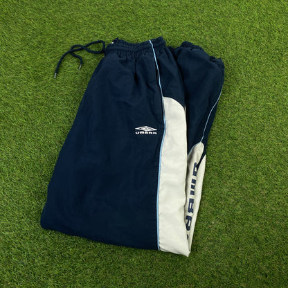 Retro Umbro Piping Joggers Blue Medium