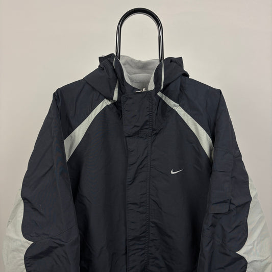 00s Nike Reversible Fleece Coat Jacket Black XL