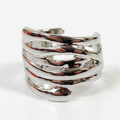 Retro Adjustable Swirl Ring Silver