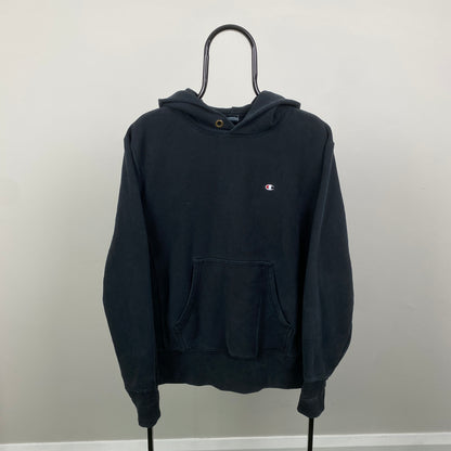 Retro Champion Reverse Weave Hoodie Black Large