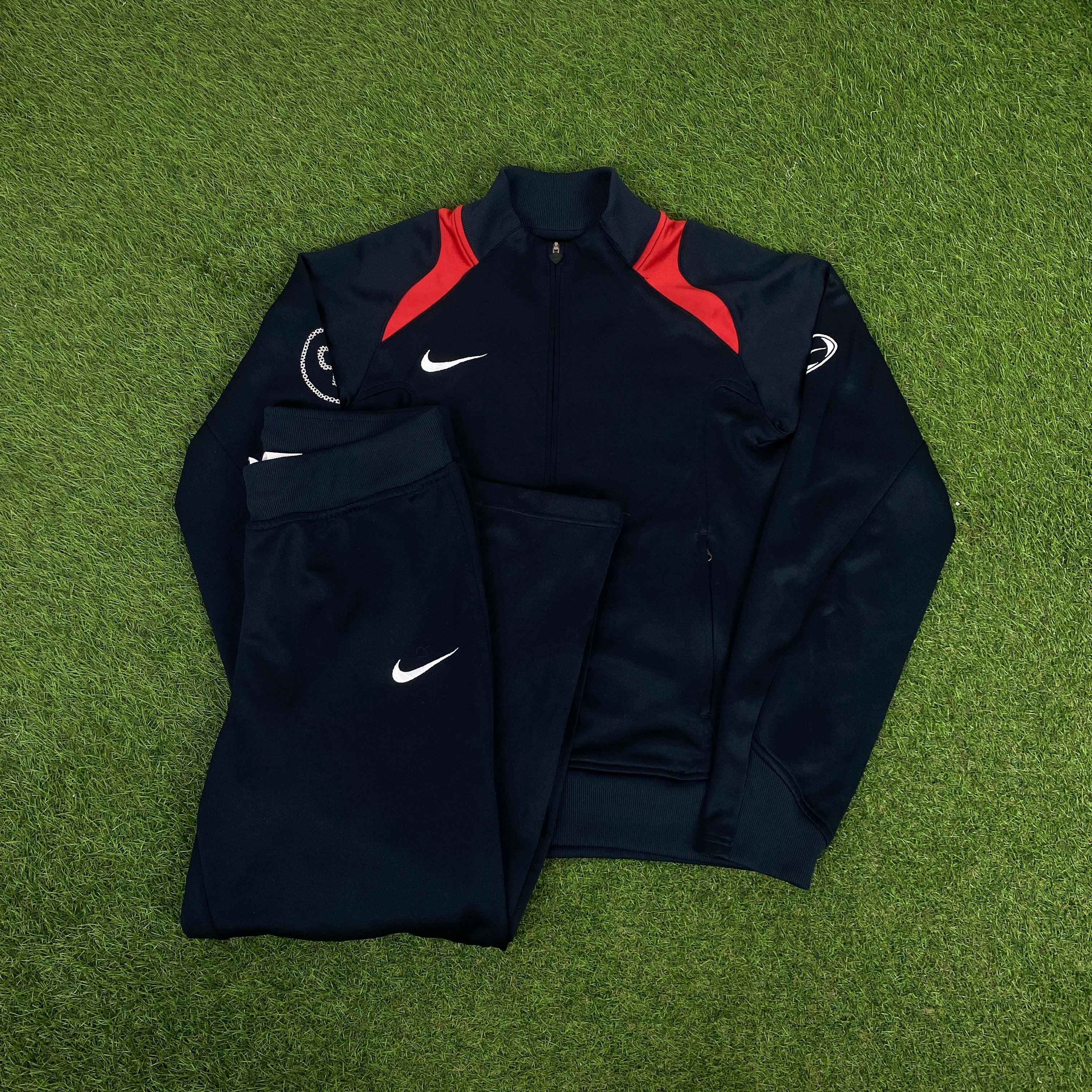 00s Nike T90 Windbreaker Jacket + Joggers Set Blue Medium – Clout