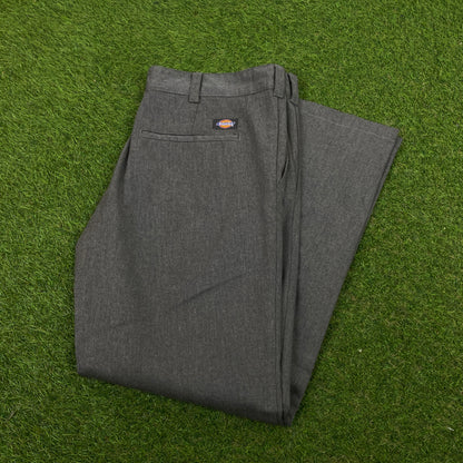 Retro Dickies Cargo Trousers Joggers Grey Large