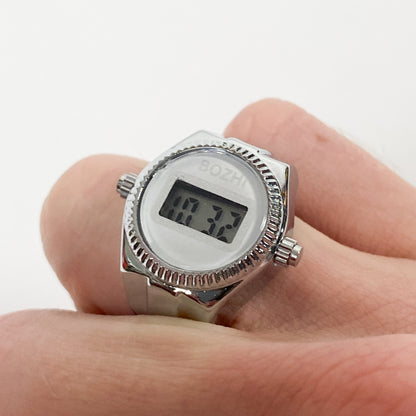 Retro Adjustable Watch Ring Silver