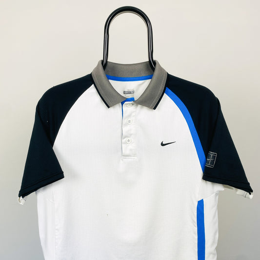 00s Nike Court Polo Shirt T-Shirt White Medium