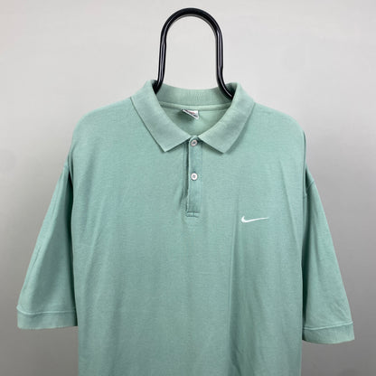 90s Nike Polo Shirt T-Shirt Green XL