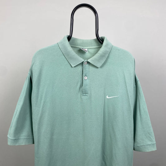 90s Nike Polo Shirt T-Shirt Green XL