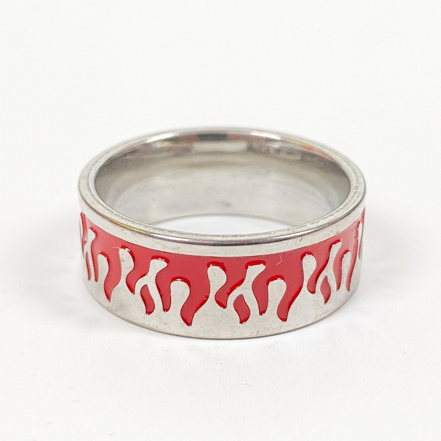 Retro Vintage Flame Ring Silver