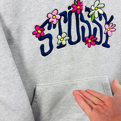00s Stussy Hoodie Grey Small