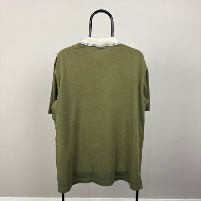 90s Nike Challenge Court Polo Shirt T-Shirt Green Large