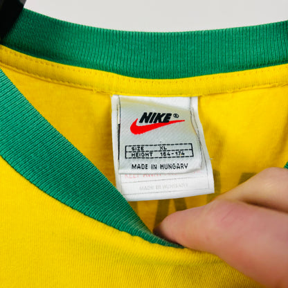90s Nike Brazil T-Shirt Yellow Small