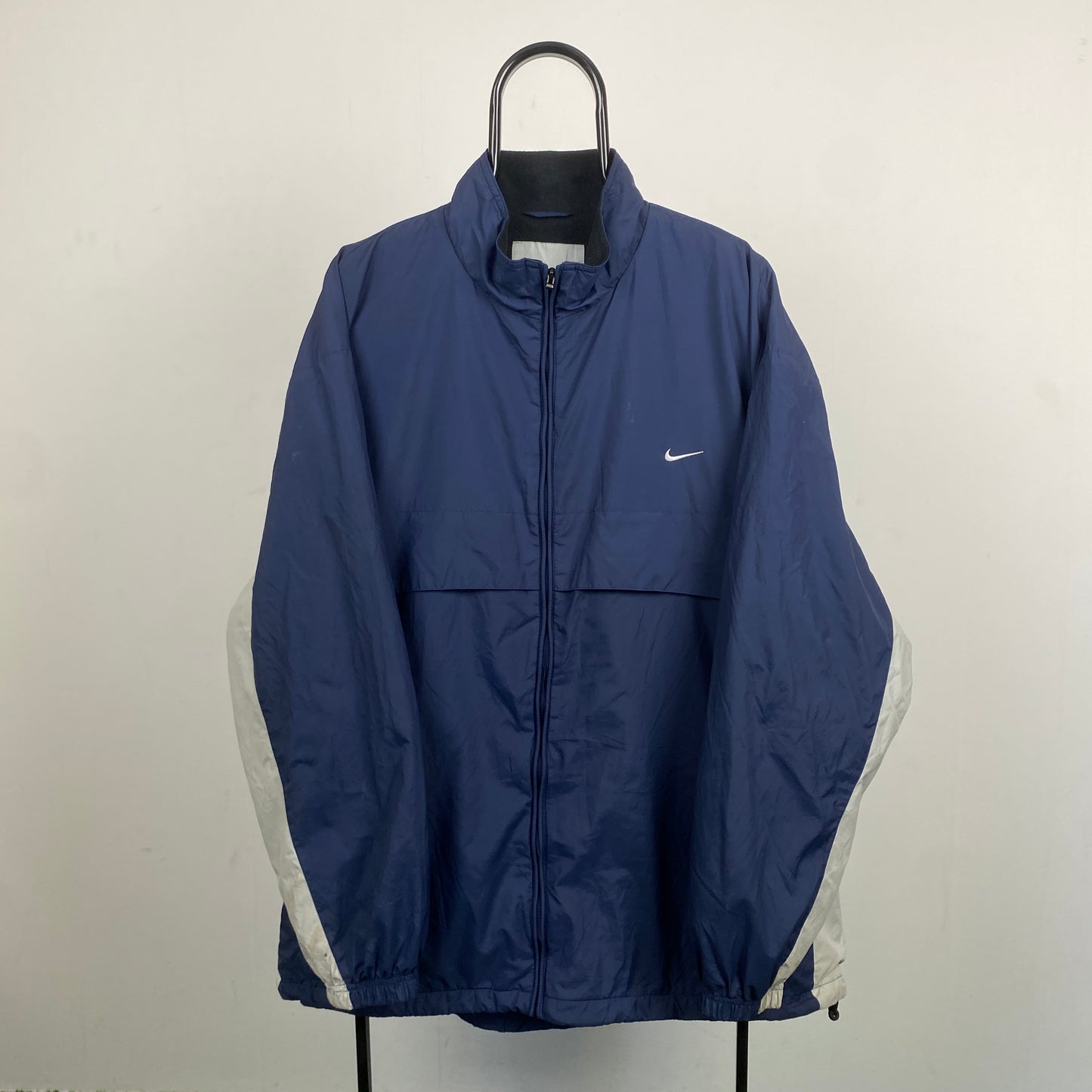 00s Nike Fleece Lined Puffer Coat Jacket Blue XXL