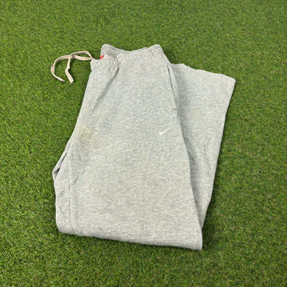 00s Nike Wide Leg Cotton Joggers Grey Small