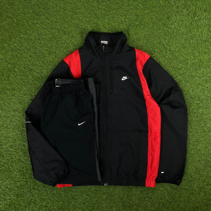 00s Nike Premier Windbreaker Jacket + Joggers Set Black Small