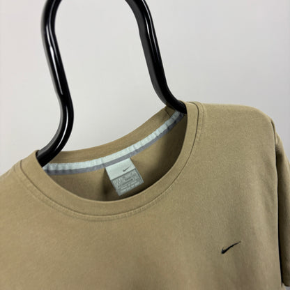 90s Nike Swoosh T-Shirt Brown XXL
