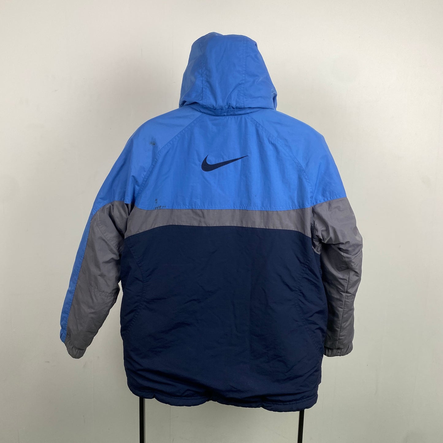 00s Nike Reversible Fleece Coat Jacket Blue Small