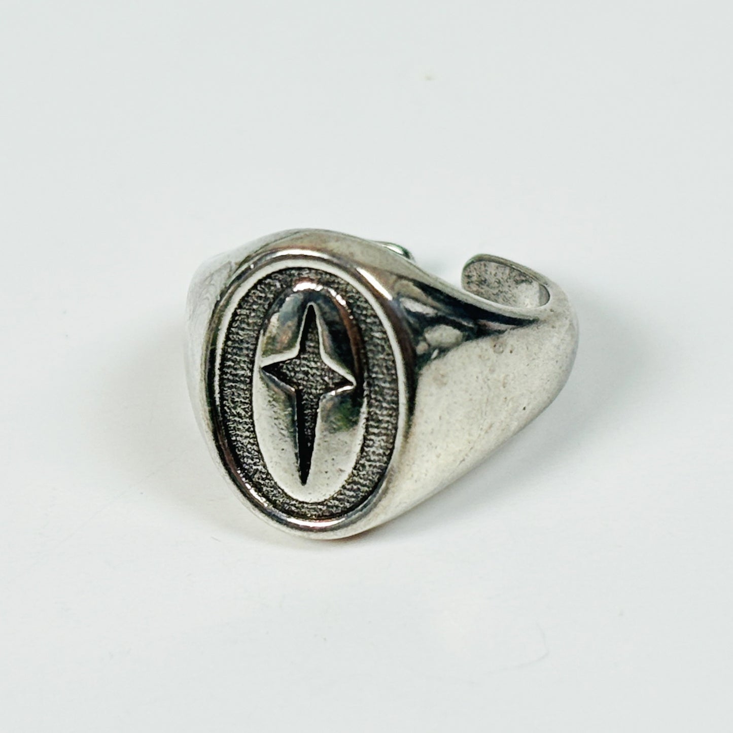 Celestial Star Signet Ring Silver Adjustable