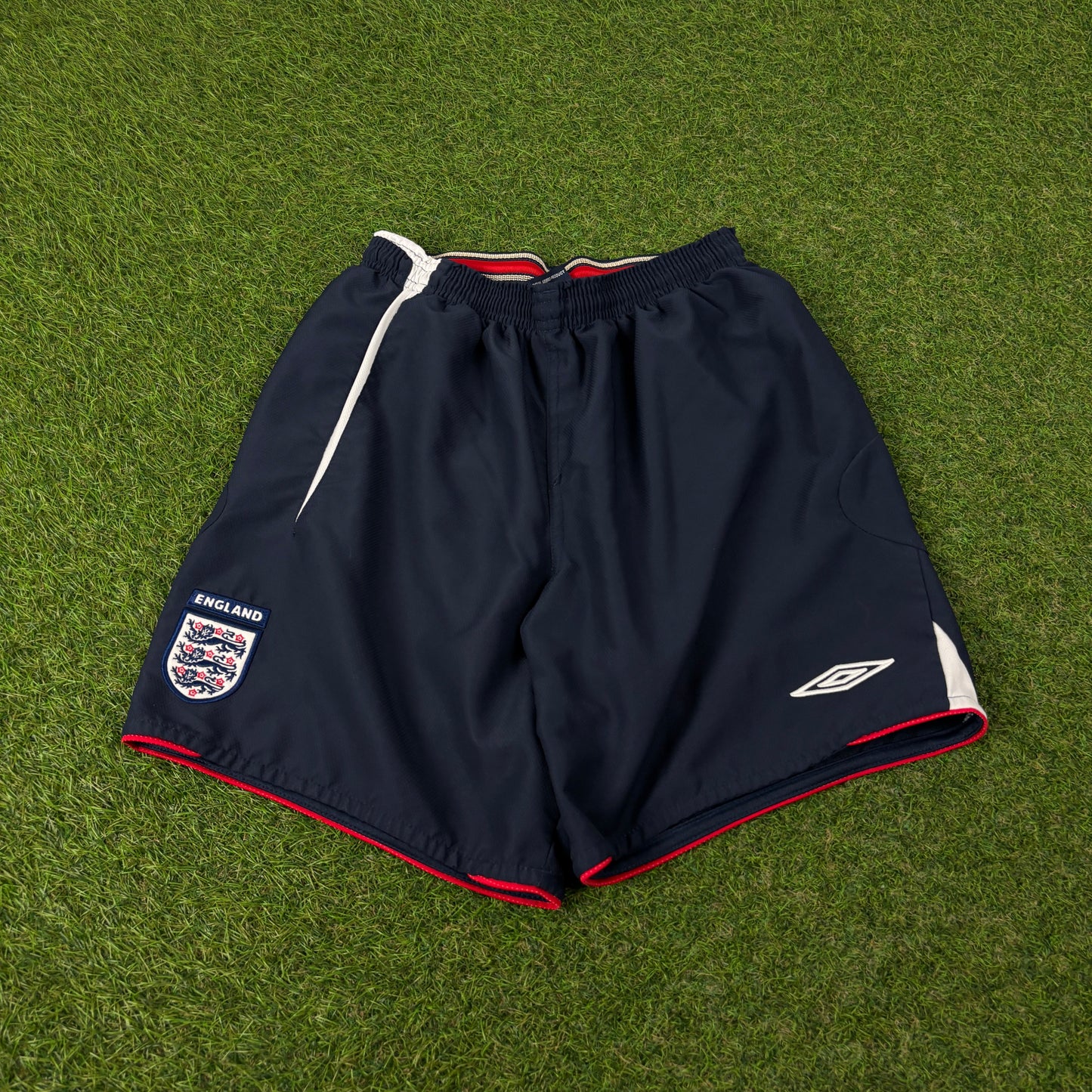 00s Umbro England Football Shorts Blue Small
