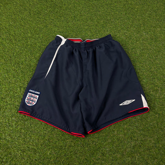 00s Umbro England Football Shorts Blue Small