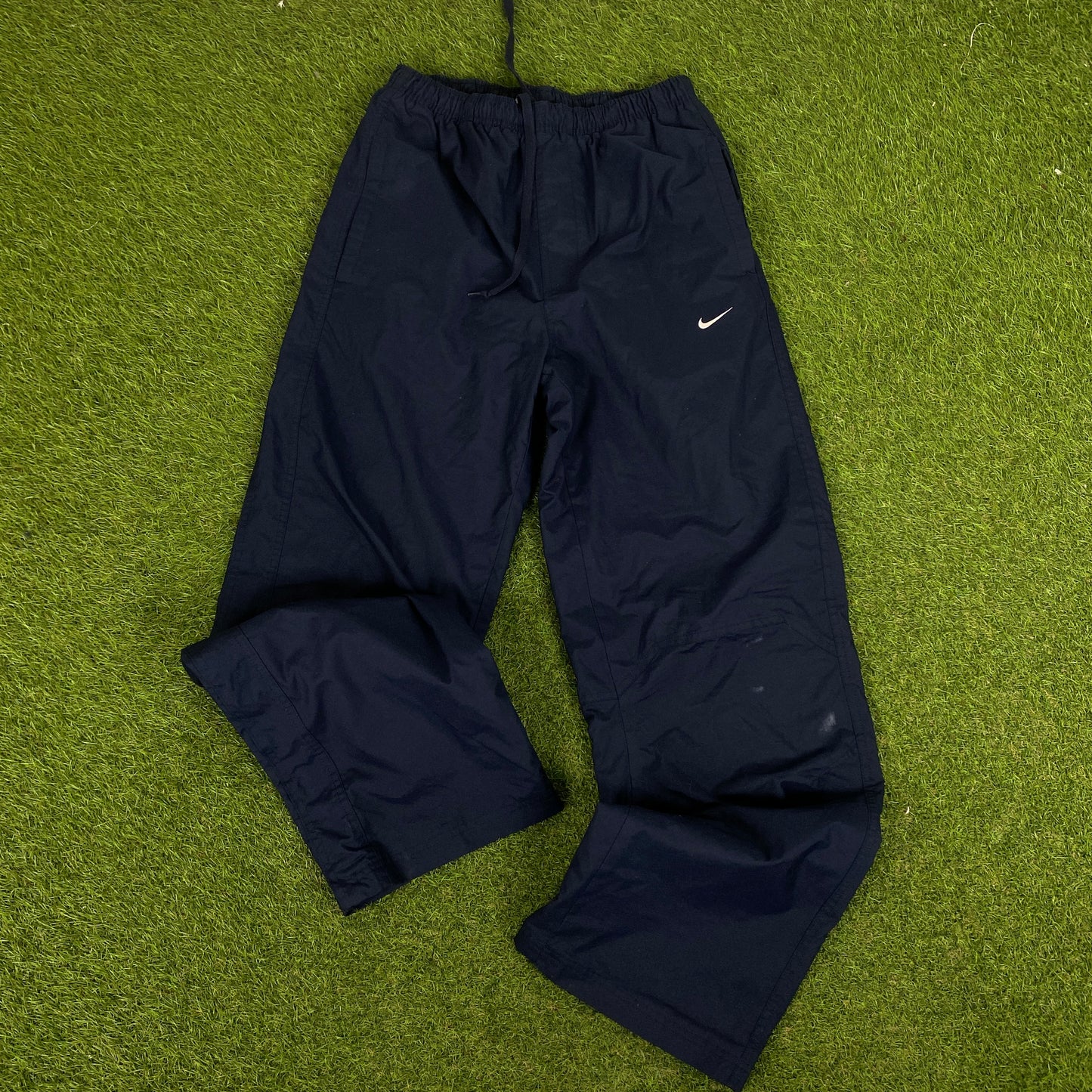 00s Nike Piping Windbreaker Jacket + Joggers Set Blue Medium