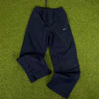 00s Nike Piping Windbreaker Jacket + Joggers Set Blue Medium