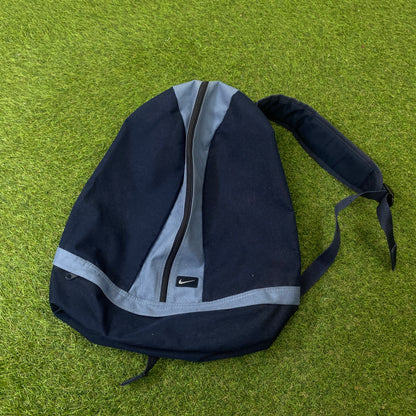 00s Nike Middle Zip Rucksack Shoulder Bag Blue