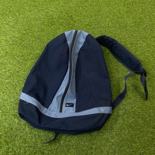 00s Nike Middle Zip Rucksack Shoulder Bag Blue