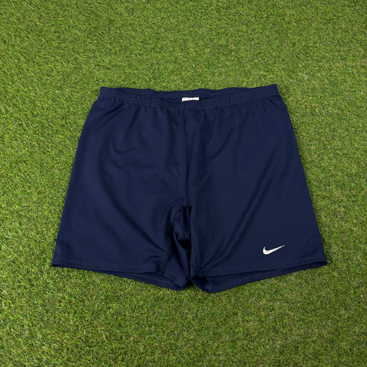 90s Nike Stretchy Nylon Shorts Blue XL