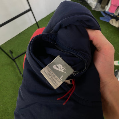 00s Nike Reversible Fleece Coat Puffer Jacket Blue XS