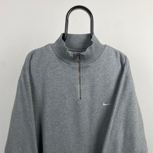 00s Nike 1/4 Zip Sweatshirt Grey XL