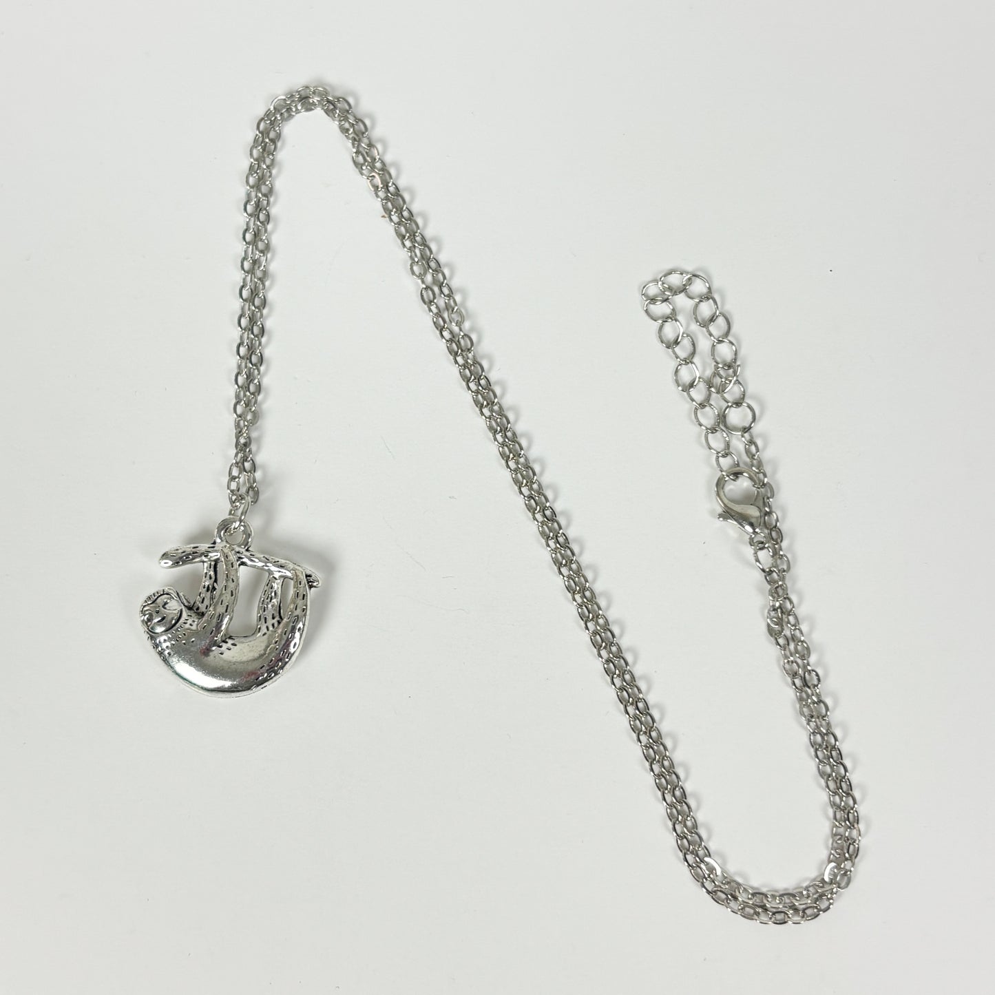 Vintage Sloth Necklace Silver