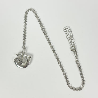 Vintage Sloth Necklace Silver
