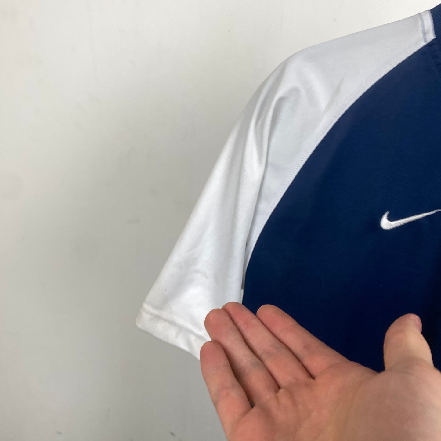 00s Nike Football Shirt T-Shirt Blue Medium